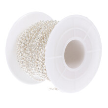 1Roll Hochwertige DIY Eisenkette Silber Oval Für Schmuck Und Taschen