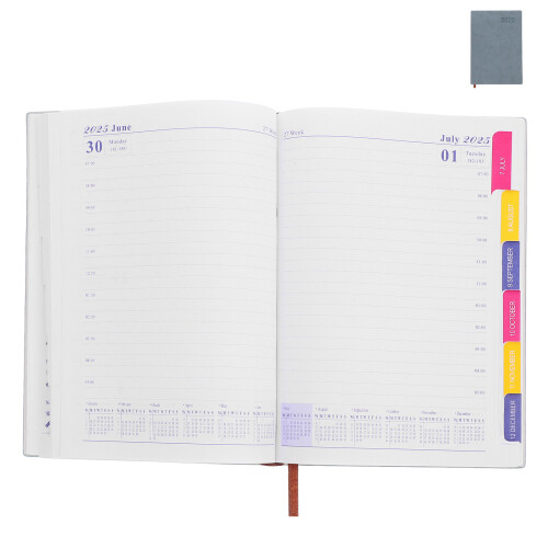 Academic Diary 2025 Weekly Monthly Planner Pu Hardcover A5