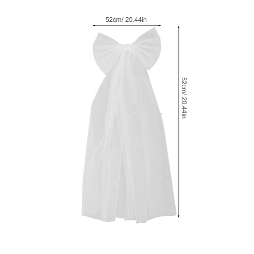 White Tulle Bow Veil For And Comfortable Fit 1
