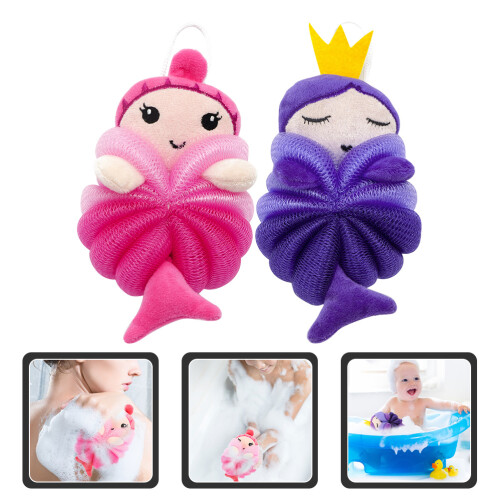 2 pezzi palline bagno cartoon per scrub 2