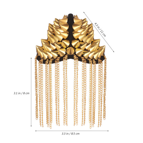 spalline rivettate, borsetta con distintivo 3d oro stile retrò 1