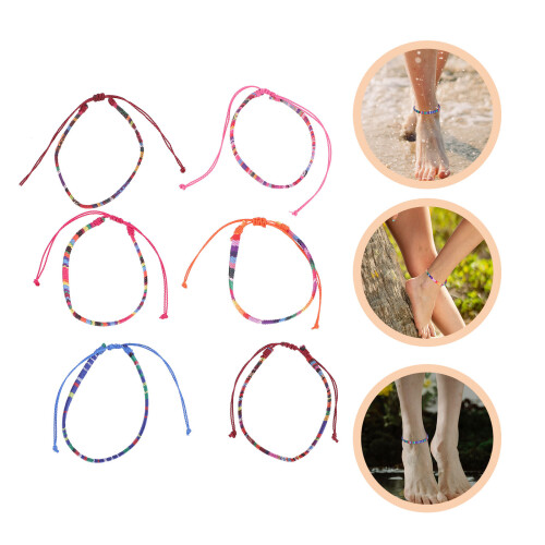 6Pcs Assorted Anklets Adjustable Beach Anklets for Women 1