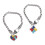 2 pezzi charm autismo puzzle braccialetti in 8