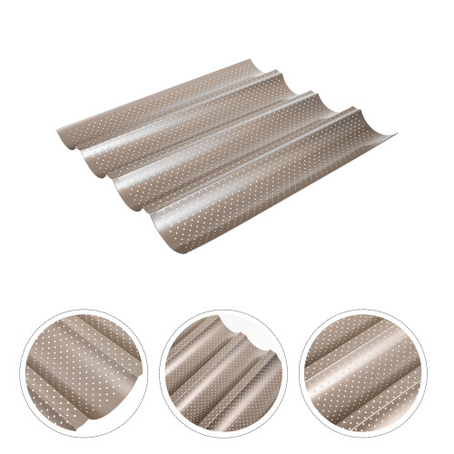 French Bread Baking Pan Nonstick With Four Groove Design 1pack 2