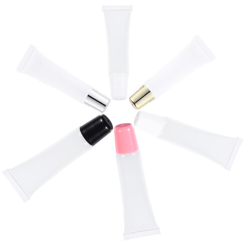 1Set White Plastic Lip Gloss Tubes Leak Proof Clear Empty Containers