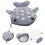Grey Plush Shark Change Purse Small Makeup Pouch for Purse 4