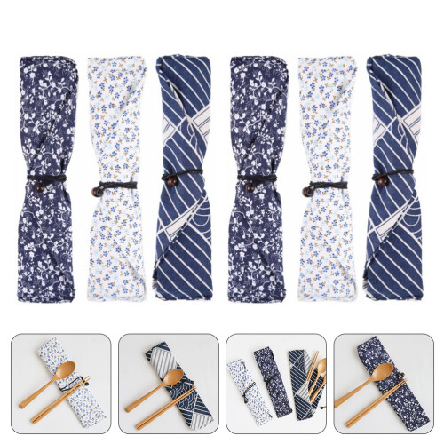 6 stücke essstäbchen-beutel, multifunktionale bestecktaschen 2