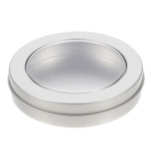 1Stk Lebensmittelgeeignete Tinplate Box Mit Sichtfenster Silber Rund