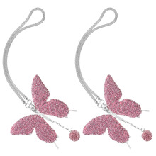 2Stk. Butterfly Auto-Hängeschmuck, Kristall Rückspiegel Deko Pink