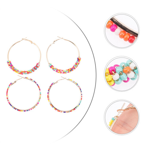 2 Paar Boho Ohrringe Für Mit Perlen 2