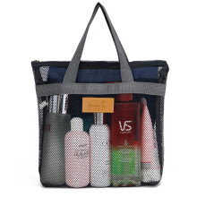 TOPASION Sac de douche en maille portable suspendre pour articles de toilette et de bain avec fermeture clair pour voyage, natation, salle de