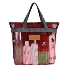 TOPASION Mesh Douchetas Draagbare Hangende Toilettas en Badorganizer met Rits voor Zwemmen Reizen Gym Camping College Slaapzalen Strand (Win