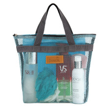 TOPASION Mesh Douche Caddy Bag Draagbare Hangende Toiletartikelen en Badorganizer met Rits voor Zwemmen Reizen Gym Camping College Slaapzalen Str