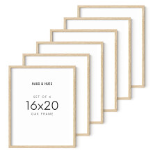 HAUS AND HUES Picture Frame Beige Oak Wood 16x20 inches Set of 6