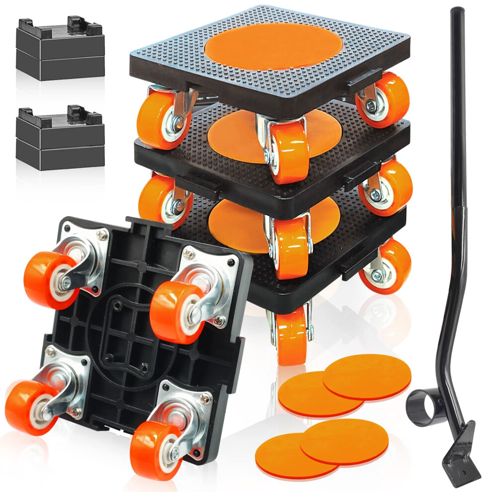 Vexercisehoop Furniture Movers Heavy Duty Lifter Mover Tool Set Of 4 880 Lbs Load Capacity 360 Rotation Moving Wheels For Sofa/Piano/Refrigerator 752710888729