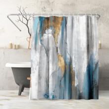 Americanflat 71x74 mramorovan textura sprchov zves vodeodoln dlouh sprchov zves s odolnmi kovovmi pruchodkami a 12 hcky 100% polyester