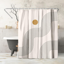 Americanflat 71x74 Boho sprchov zves vodeodoln dlouh sprchov zves s odolnmi kovovmi pruchodkami a 12 hcky 100% polyester tepl bov