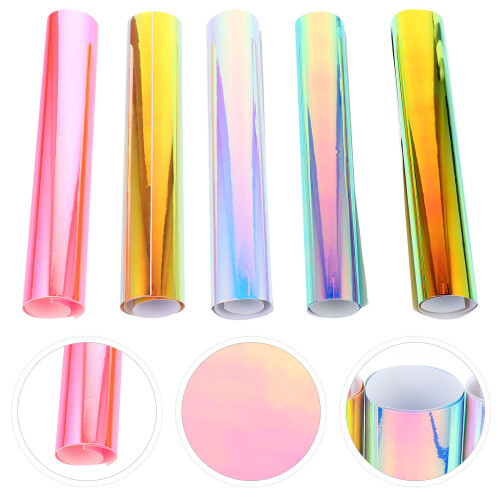 5 pvc-vinylfolien mit regenbogeneffekt, transparent 2