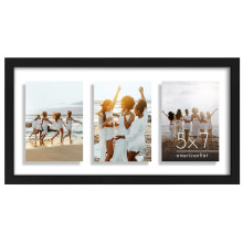 Americanflat 5x7 Picture Frame Collage with Shatter-Resistant Glass - Fits Three 5x7 Photos or use as One 10x20 Picture Frame - Signature Collection