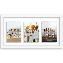 Americanflat 5x7 Picture Frame Collage with Shatter-Resistant Glass - Fits Three 5x7 Photos or use as One 10x20 Picture Frame - Signature Collection