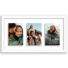 Americanflat 4x6 Collage Picture Frame with Shatter-Resistant Glass - Fits Three 4x6 Photos or use as One 9x17 Frame - Signature Collection - Collage