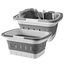 MINDFARGE Draagbare opvouwbare plastic badcaddy met handvat Geperforeerd Reisbadkamerorganizer voor slaapkamer Badkamer Douche Slaapzaal Camping