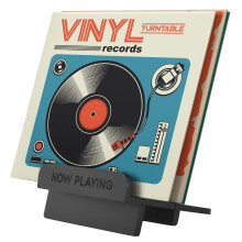 Americanflat Support pour disque vinyle Now Playing 8 x 7,5 Panneau en bois d'ingnierie durable Now Playing avec tagre avant et rangement ar
