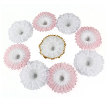 3Pcs Pink Lace Bouquet Collar Wedding Supply Bridal Flower Holder
