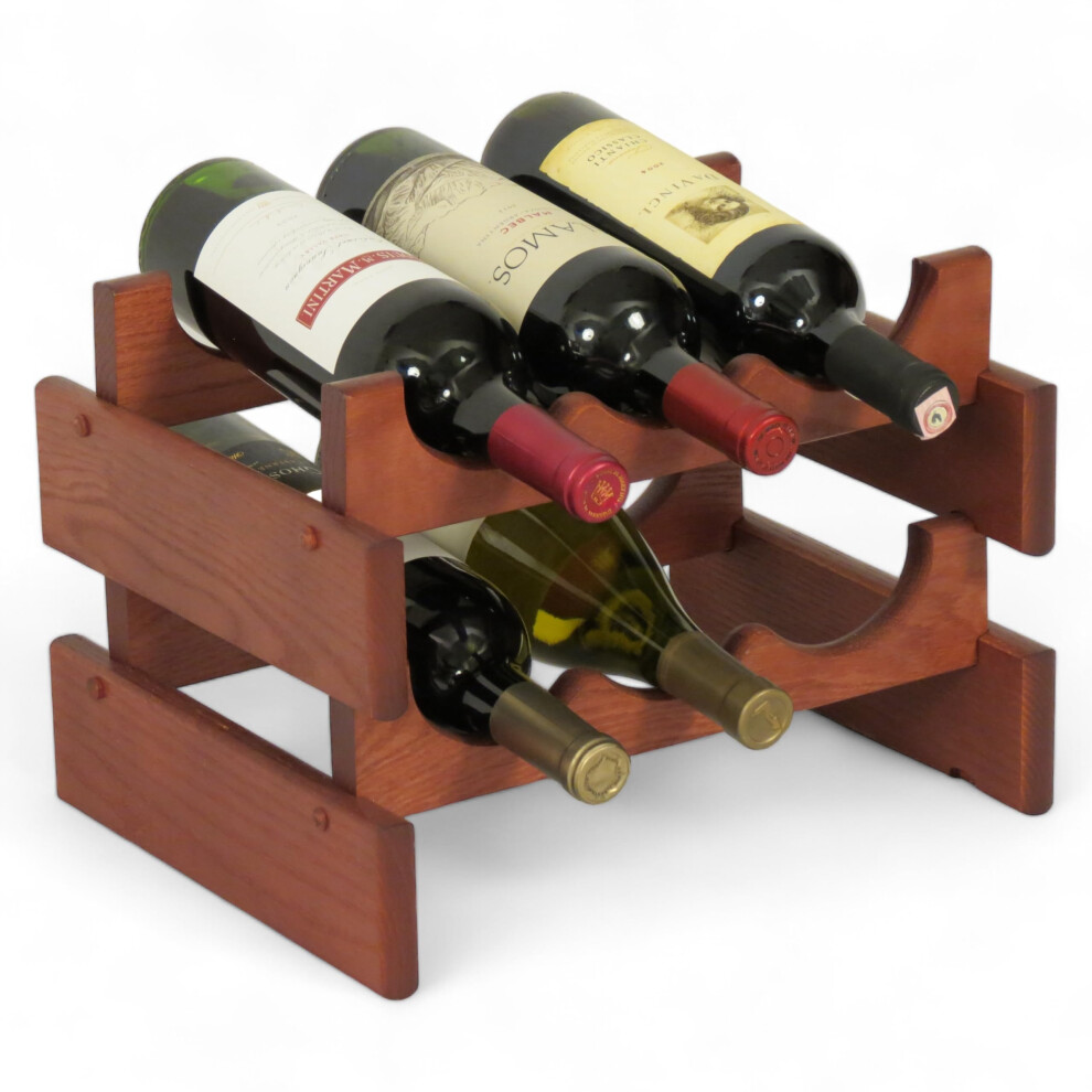 Wooden Mallet 6 Bottle Dakota Wine Rack Mahogany-image-OPC-PM9B6Y8-NEW