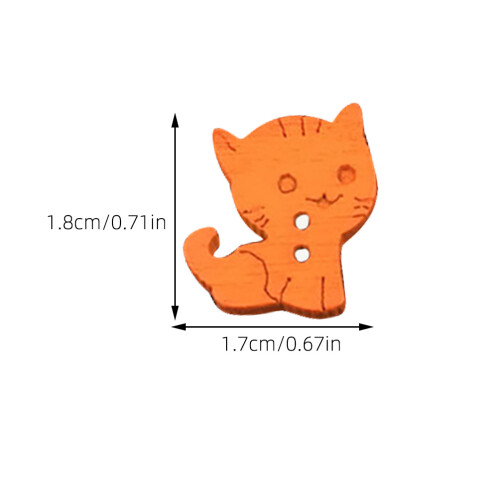 100 holzknöpfe mit katzendesign, - -knöpfe zum 1