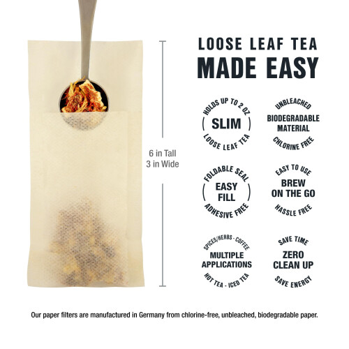 Tiesta Tea Löstbladfilter för Bryggning, Engångsinfuser för Varma & Kalla Drycker 1