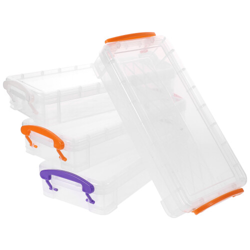 4 kunststoff blechstiftbox transparent stapelbar große kapazität