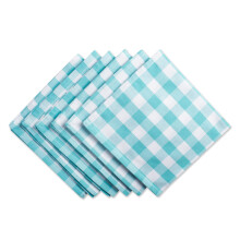 DII Collection de table carreaux 100 % coton lavable en machine Ensemble de serviettes 20 x 20 Aqua 6 pices
