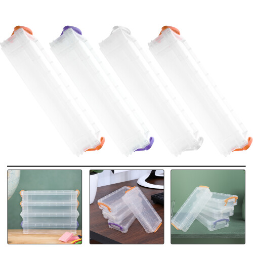 4 kunststoff blechstiftbox transparent stapelbar große kapazität 2