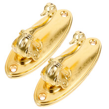Pair Of Swan Style Drapery Curtain Holdbacks Tieback Hooks (Golden)