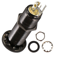 Schwarzer Barrel Jack Für E-Gitarre Und Bass Metall Anschluss