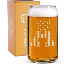 Monogram lglas fr mn (A-Z) 16 oz - lpresenter fr mn Bror Son Pappa Granne - Unika presenter till honom - Personlig dryckespresent lglasmug