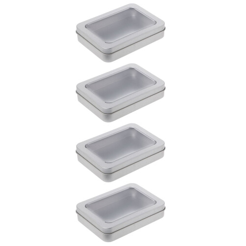 4er-pack durchsichtige blech-boxen für usb-sticks, organizer 2