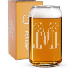 Monogram lglas fr mn (A-Z) 16 oz - lpresenter fr mn Bror Son Pappa Granne - Unika presenter till honom - Personlig dryckespresent lglasmug
