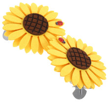 2 sonnenblumen-gardinenklammern mit halteband (gelb)