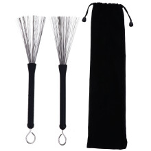 1Paar Metall Drum Wire Brush Schwarz Aus Edelstahl Für Jazz Schlagzeug