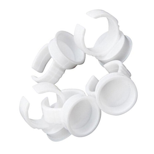 100 Ringhalter Ring Wimpernverlängerung Weiß 1