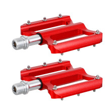 1Paar Rote Aluminiumlegierung Mountainbike Pedale Flach Anti-Rutsch