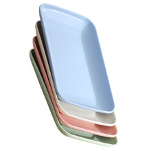 4 rechteckige lebensmitteltabletts, sushi-platten