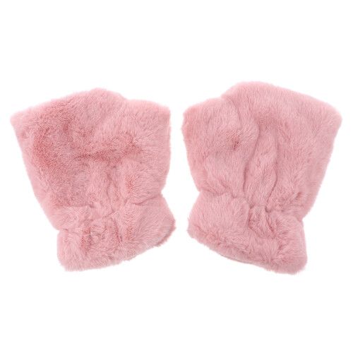 1 paar winterhandschuhe halbfinger damen plüschfäustlinge für