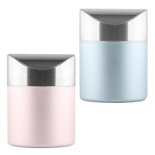 2Stk Mini Tischmüllbehälter Mit Rolldeckel