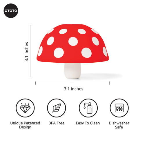 funnel Magic Mushroom 7 x 5,5 cm silicone red/white 1