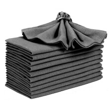 Bedding Craft Everyday Lot de 12 serviettes en tissu de coton 18 x 18 anthracite avec coins en onglet et ourlet gnreux Serviettes de table