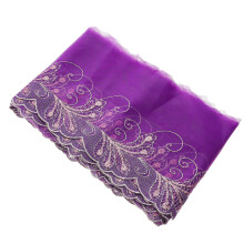 1Stk Lila Bestickte Spitze, DIY Stoffband Für Puppenkleid Verzierung