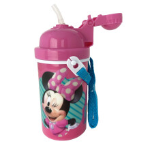 Minnie Mouse-Wasserflasche, 340 ml, Popup-Deckel und Schultergurt